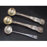 Pair Victorian sterling silver salt spoons