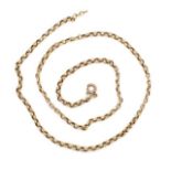 Antique 9ct yellow gold chain necklace