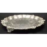 Victorian sterling silver 3 footed salver