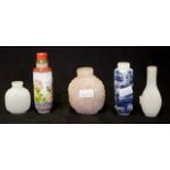 Five various Chinese snuff bottles