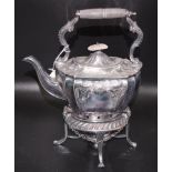 Vintage silver plate kettle on stand