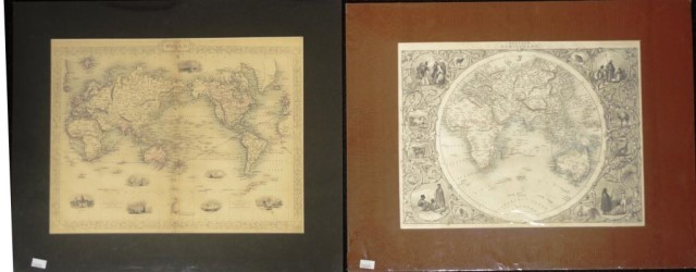 Two vintage World Maps