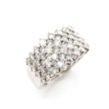 Diamond set 14ct white gold cluster ring