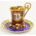 Continental gilt demi tasse cup & saucer