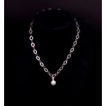 Broome pearl pendant and silver chain necklace