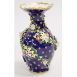 Antique Derby floral encrusted vase