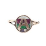 Australian rose gold and enamel ring