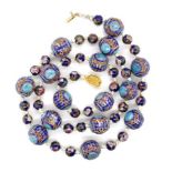 Chinese cloisonne & enamel beaded necklace