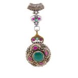 Indian emerald and ruby pendant