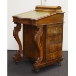 Victorian walnut Davenport desk