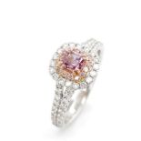 0.40ct Pink diamond and 18ct white gold ring