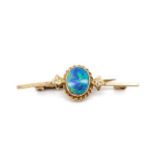 Australian opal doublet and 9ct gold brooch