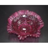 Antique ruby glass bowl