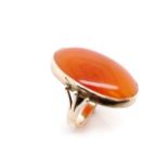 Carnelian and 9ct rose gold cocktail ring
