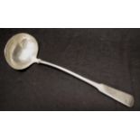 William IV sterling silver soup ladle