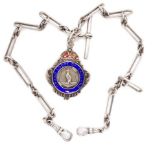 Edwardian silver fob chain and Masonic medal