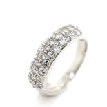 1.00ct diamond and platinum cluster ring