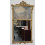 French style gilt framed Trumeau mirror
