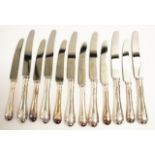 Set twelve Austro-Hungarian silver handle knives