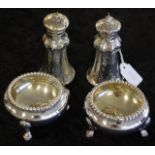 Pair Victorian sterling silver pepperettes