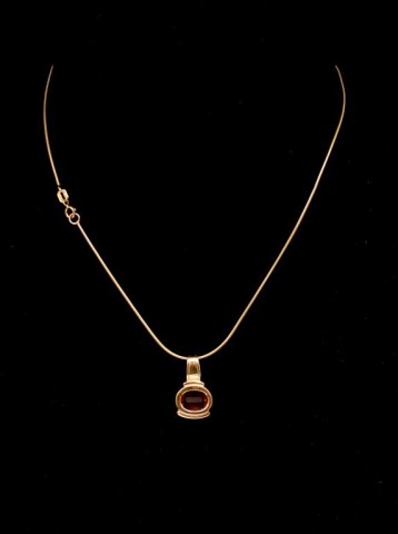 Citrine set yellow gold pendant and chain - Image 4 of 4