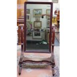 Victorian mahogany cheval mirror