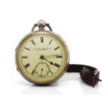 Victorian sterling silver open face pocket watch