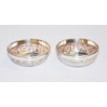 Two sterling silver salt cellars