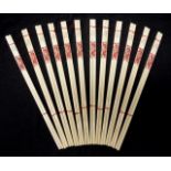 Vintage twelve pairs of Chinese ivory chopsticks