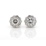 Diamond cluster and 18ct white gold earrings