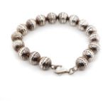 Sterling silver hammered ball bracelet