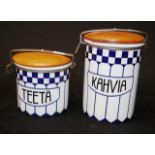 Two piece vintage Finnish ceramic canister set