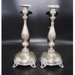 Pair Continental silver candlesticks