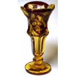 French art glass amber vase
