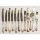 Set twelve Austro-Hungarian silver handle knives