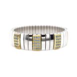 18ct yellow gold and stainless steel bracelet