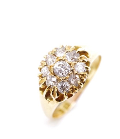 Victorian diamond and 18ct yellow gold ring