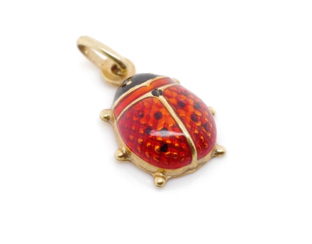 Enamel and 9ct yellow gold ladybird pendant - Image 3 of 3