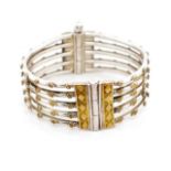 Five bar silver bangle