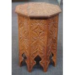 Carved Irish octagonal table