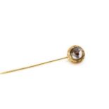 Victorian "Essex crystal" set gold stick pin