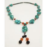 Chinese turquoise & necklace