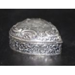 Sterling silver heart shaped lidded box
