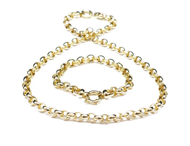 Matching 9ct yellow gold bracelet and necklace