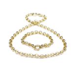 Matching 9ct yellow gold bracelet and necklace