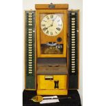 Victorian 'National' wood cased Bundy Clock