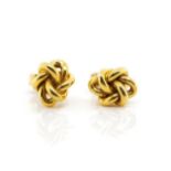 18ct yellow gold knot stud earrings