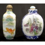 Two various Chinese ceramic snuff bottles