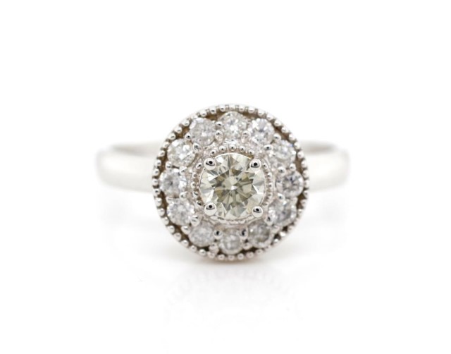 Diamond and 14ct white gold halo ring - Image 2 of 8