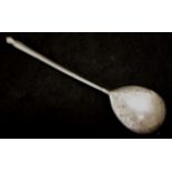 Russian silver engraved serving spoon